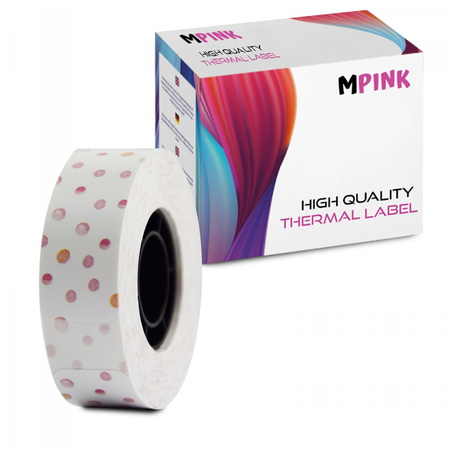 Termiczna taśma papier do etykiet MP-RL-15*50*150PT-PD Pink Dots